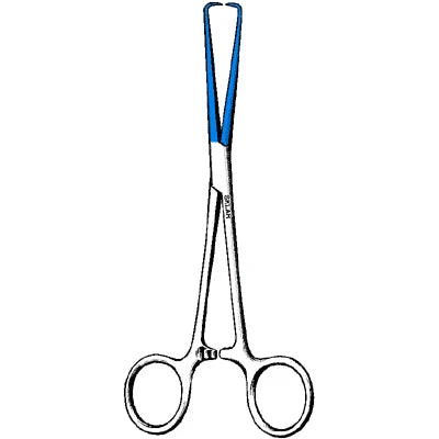 Sklar Blue Electrosurgical Schroeder Tenaculum - 10", Flat-Pointed Tips (Braun Style) - 91-5450