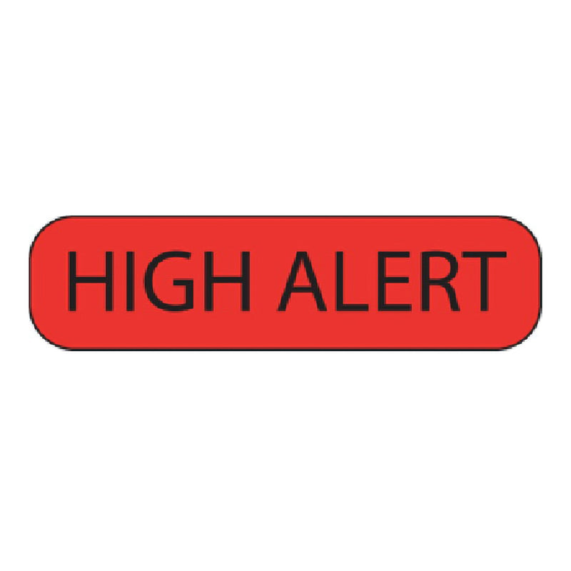PDC Healthcare MedVision "High Alert" Label, 1-7/16 x 3/8 Inch 
