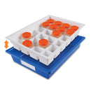 Specimen Storage Tray Droplet 84 X 331 X 480 mm Blue / White Polystyrene 24 Specimen Container Capacity (Each)
