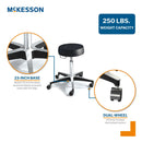 McKesson Round Pneumatic Exam Stool, Black, without Backrest (Each)