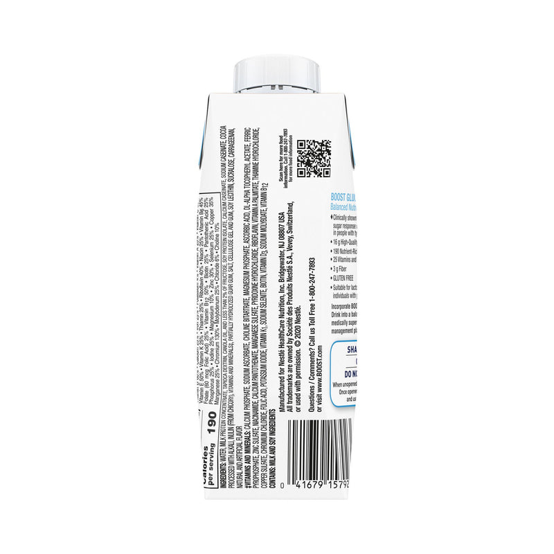 Boost Glucose Control Chocolate Balanced Nutritional Drink, 8-ounce carton (12/CS)