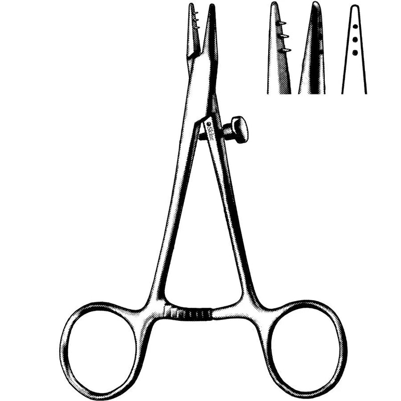 Sklar Tendon Seizing Forceps 4-3/4", Straight, 3 Pins - 47-3519 
