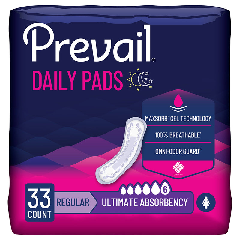 Prevail Daily Pads Ultimate Bladder Control Pad, 16-Inch Length (Case of 132)
