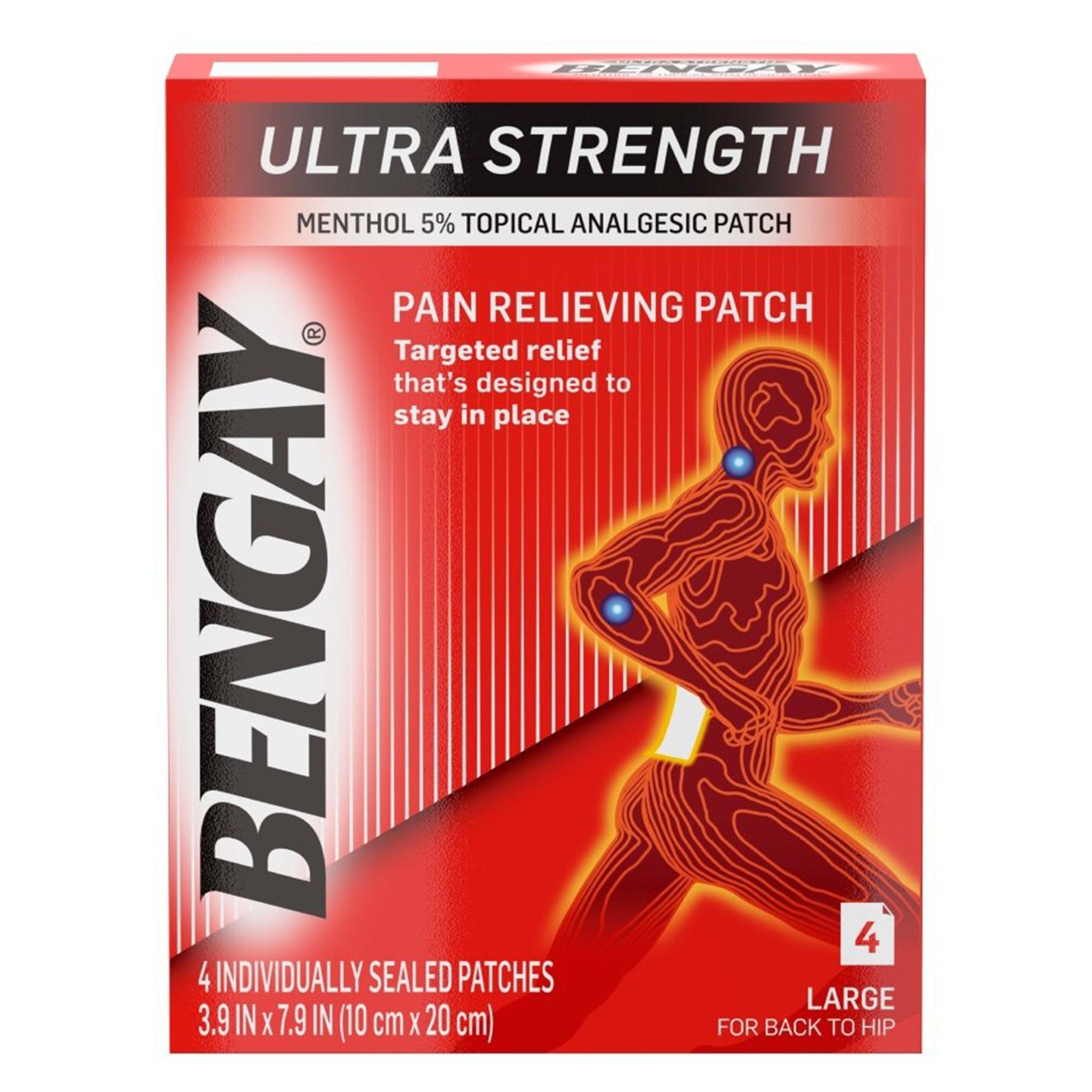 Kenvue Brands LLC Bengay Pain Relieving Patch Ultra Strength, Large Size (36/CS) 