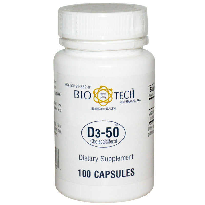 Bio Tech Vitamin D3-50 Supplement (Bottle of 100)
