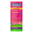 J & J Sales Benadryl Children's Allergy Plus Congestion Liquid Grape Flavor, 4 ounces 