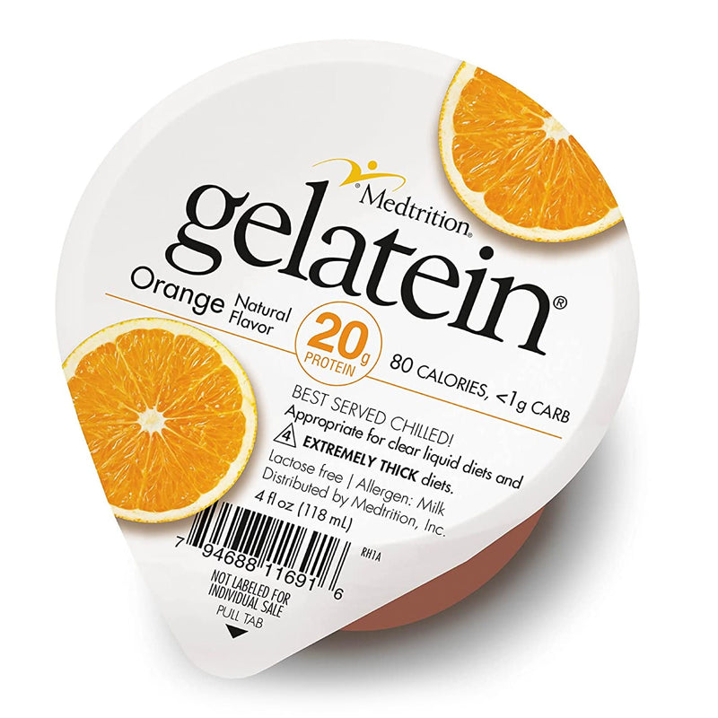 Gelatein 20 Orange High Protein Gelatin, 4-ounce cup (Case of 36)