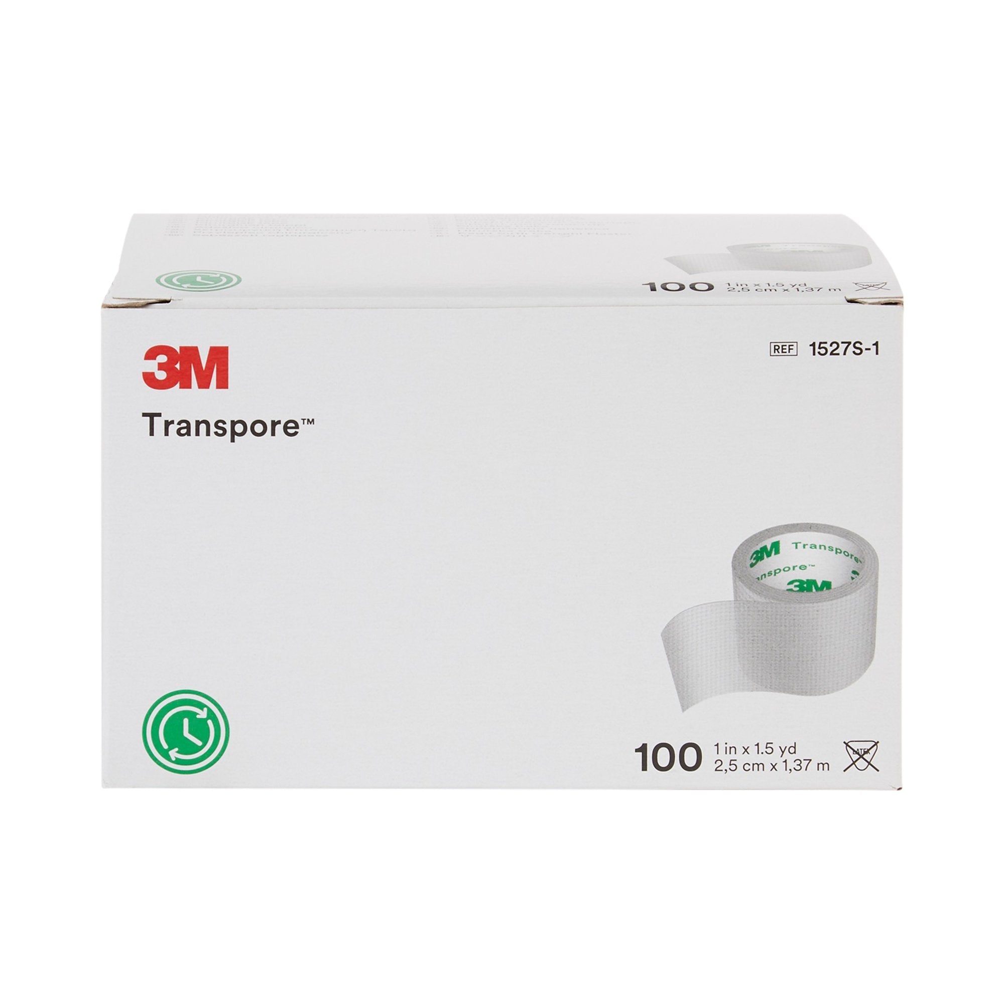 Solventum Corporation 3M Transpore Plastic Medical Tape, 1 Inch x 1-1/2 Yard, Transparent (500/CS) 
