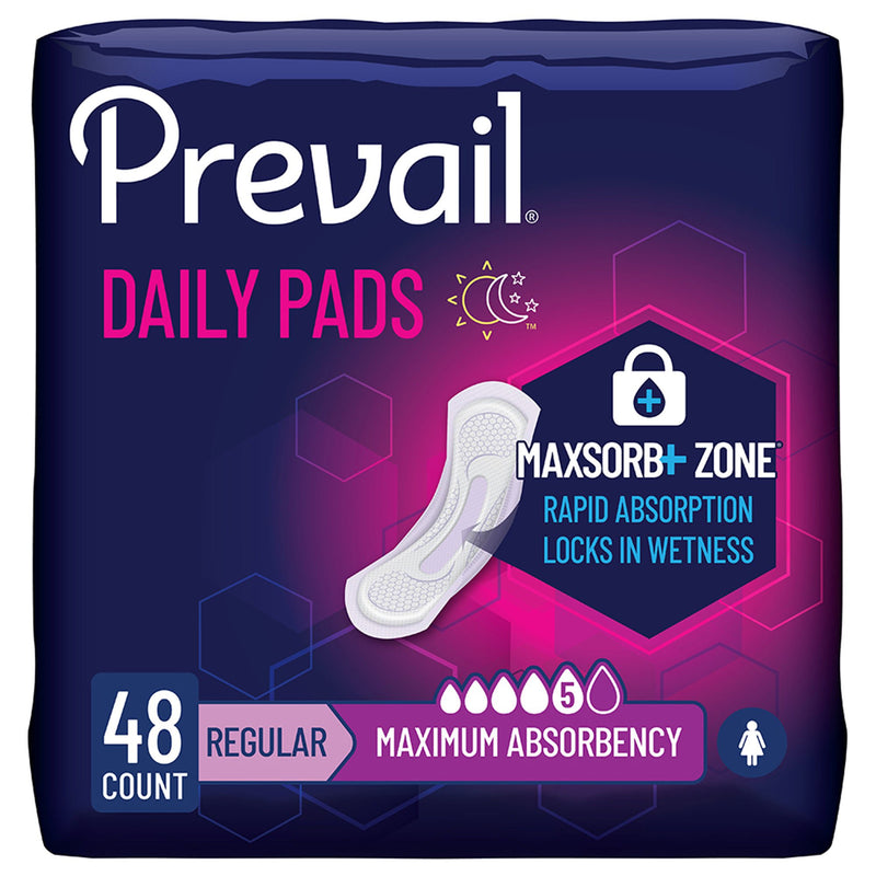 Prevail Daily Pads Maximum Bladder Control Pad, 11-Inch Length (Case of 192)