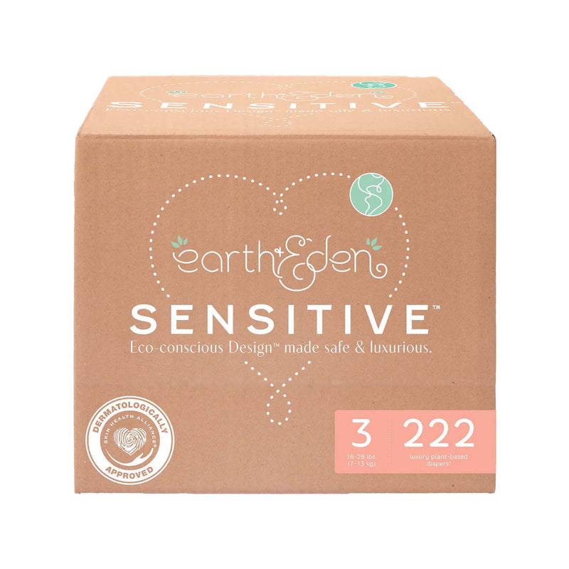 First Quality Products LLC Earth & Eden Sensitive Baby Diapers, Size 3 for Babies Weighing 16 – 28 lbs. (222/CS) 