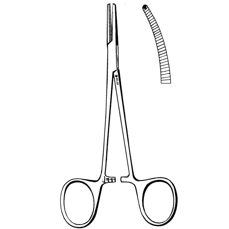 Sklar Halsted Mosquito Hemostatic Forceps - 5-1/2", Curved, 1x2 Teeth - 17-1951