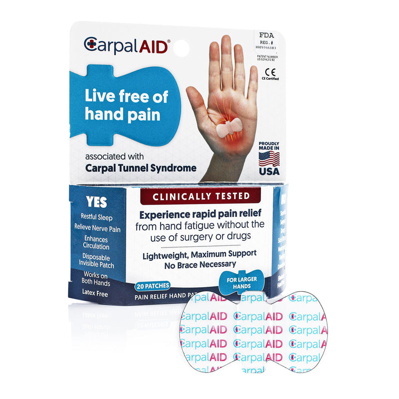 CarpalAid Patch Hand-Based Carpal Tunnel Support, Large (Case of 960)