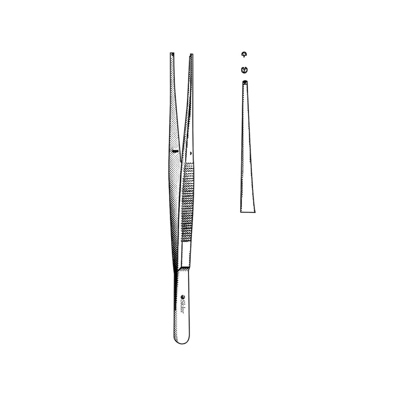 Sklar Semken Tissue Forceps - 5-3/4", Straight, 1x2 Teeth, Delicate - 22-4158 