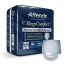 Attends Sleep Comfort Premium Overnight Underwear, Extra Large, 58 – 68 Inches (Case of 56)
