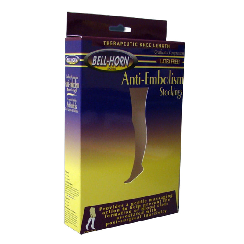 Bell-Horn Knee Length Anti-Embolism Stockings, Extra Large, Black (Pair)