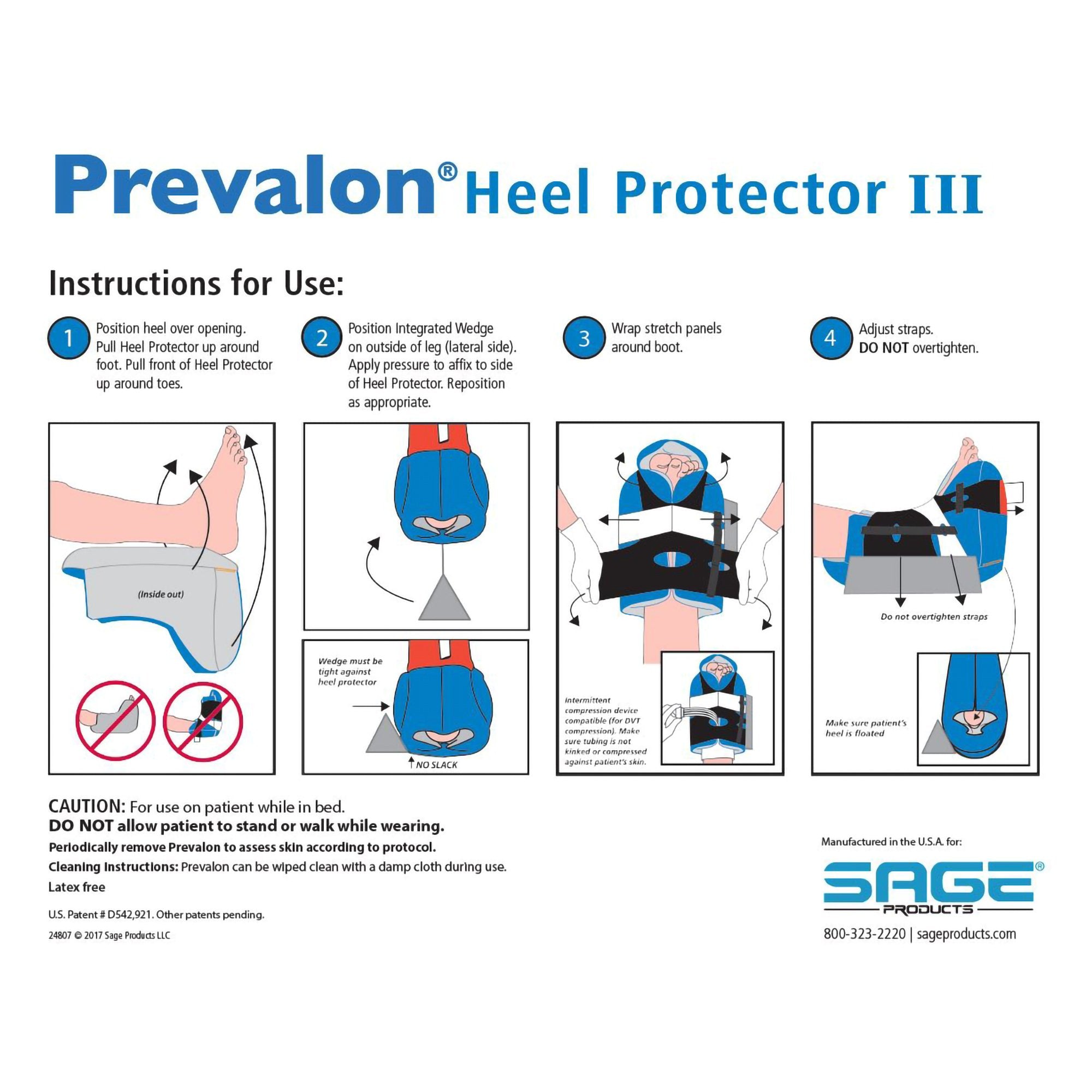 Sage Products Prevalon Heel Protector Boot with Wedge (8/CS) 