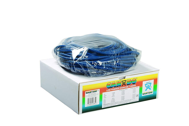 Fabrication Enterprises CanDo Low Powder Exercise Resistance Tubing, Blue, 100', Heavy Resistance 
