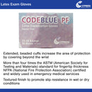 CodeBlue PF Latex Extended Cuff Length Exam Glove, Extra Large, Blue