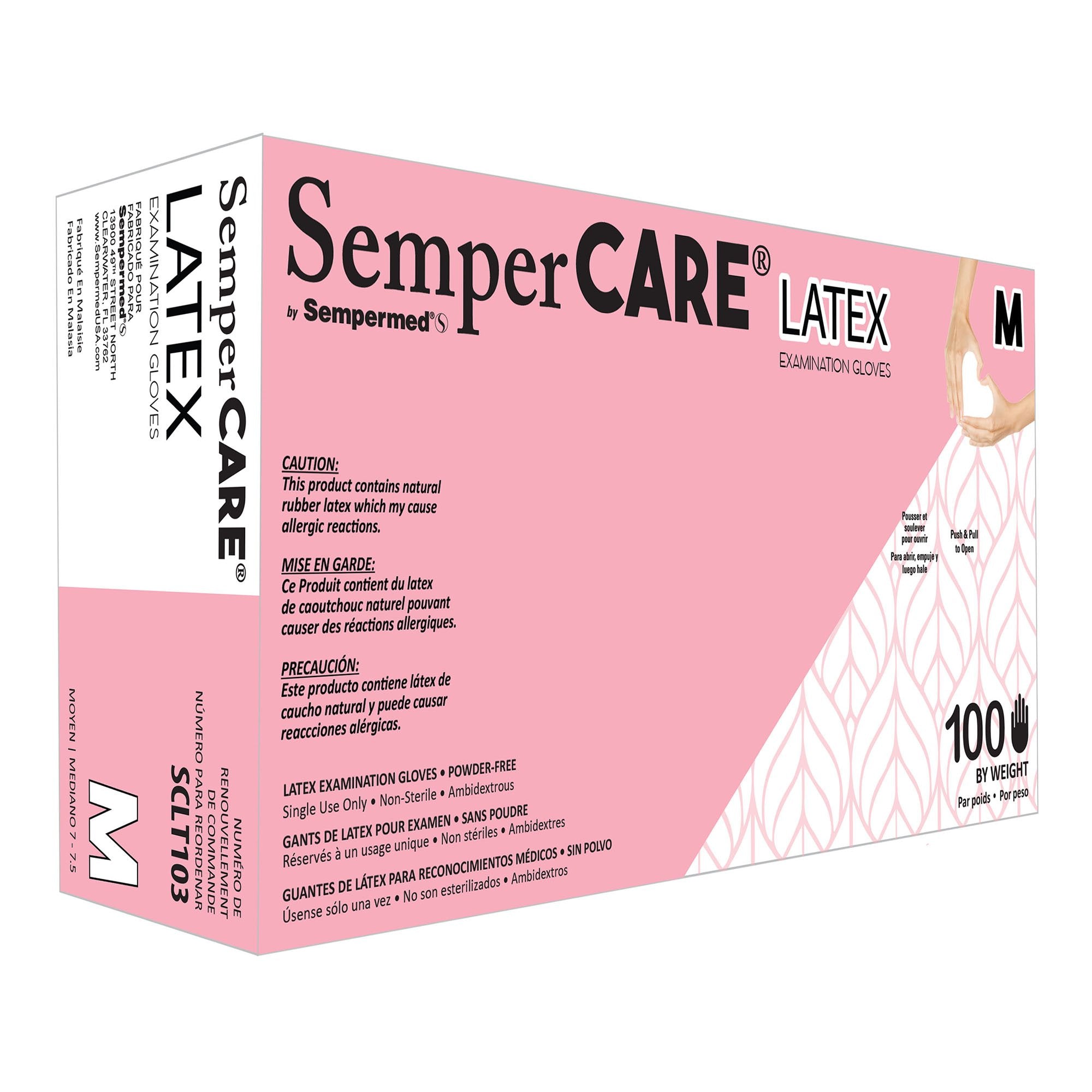 Harps USA Inc Exam Glove SemperCare Latex Medium 100 per Box NonSterile Latex Standard Cuff Length Micro-Textured Ivory Not Rated (1000/CS) 