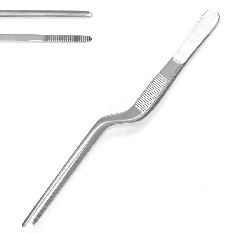 Merit Adson Bayonet Forceps - 7-1/2", Straight, Serrated, Delicate - 98-188