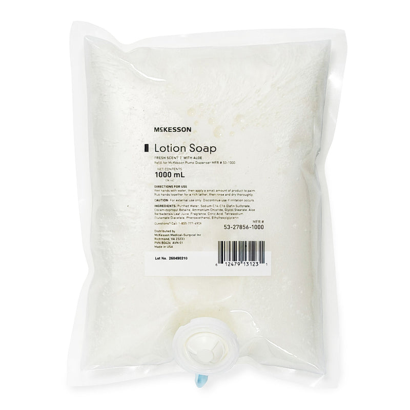 McKesson Lotion Soap, 1,000 mL Refill Bag, Fresh Scent (Case of 10)