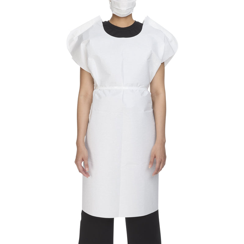 McKesson Brand McKesson Patient Exam Gown, One Size Fits Most, White (50/CS)