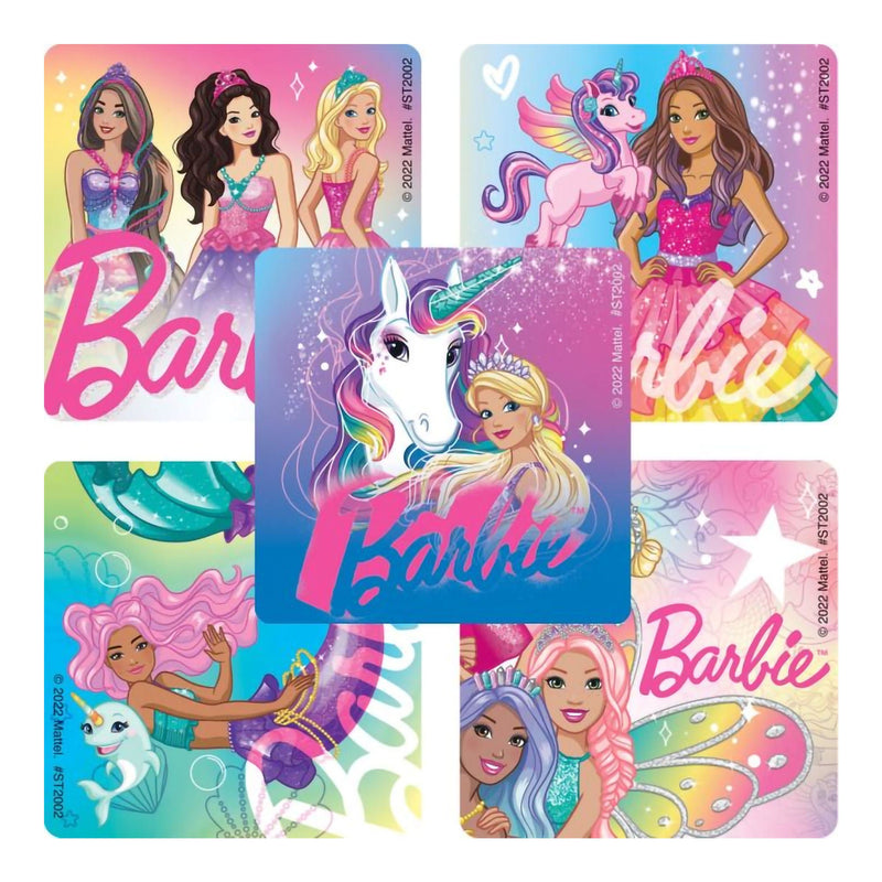 Sticker SmileMakers 100 per Roll Barbie Fantasy 2-1/2 X 2-1/2 Inch