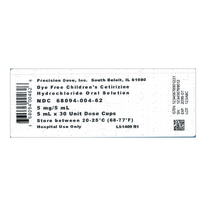 Cetirizine HCl Solution 5 mL (Case of 30)