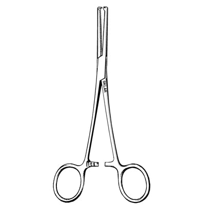 Merit Rochester-Ochsner (Kocher) Forceps - 5-1/2", Straight, Serrated, 1x2 Teeth - 97-500