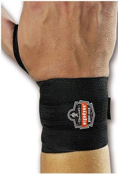 Wrist Support with Thumb Loop ProFlex 420 Wraparound / Wristlet Elastic Left or Right Wrist Black Large / X-Large (Pack of 6)