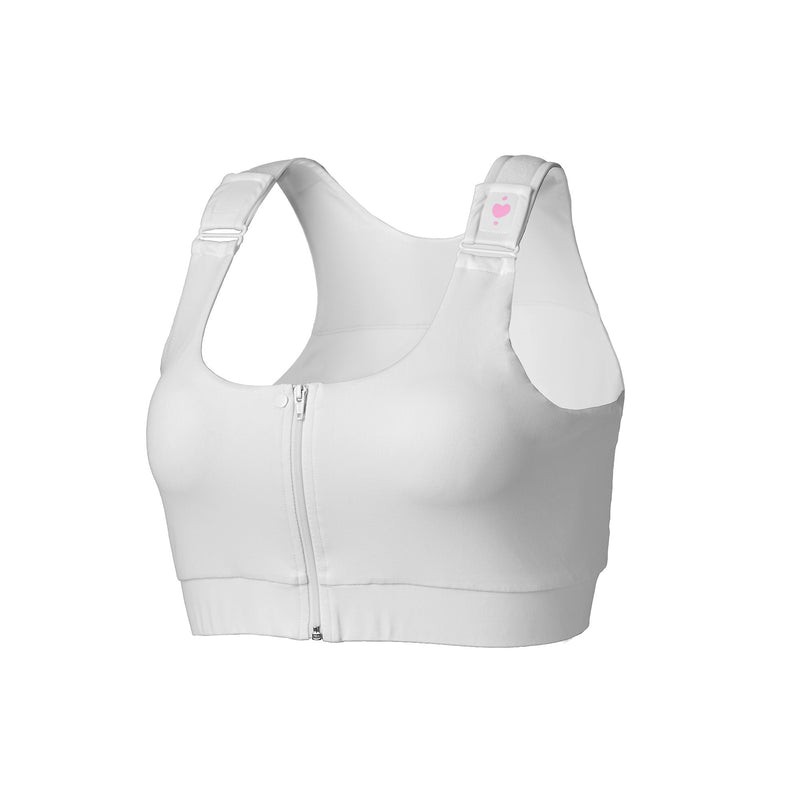 heart&core Sports and Medical LLC Shirl Post Surgical Bra, White, Queen Size (36/CS) 