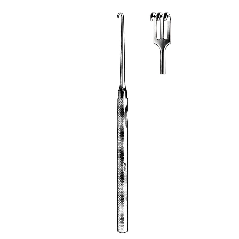 Sklar Mannerfelt Retractor - 6", 3 Long Prongs, Blunt - 47-2616