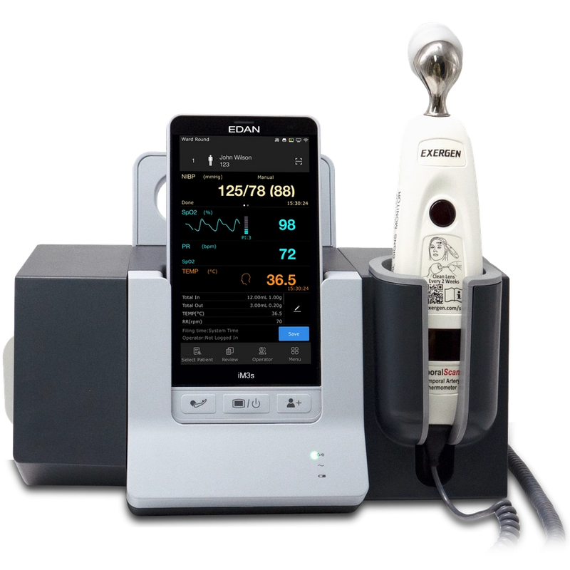 Edan iM3s Handheld Vital Signs Monitor - With Exergen Temp and CS-05 Charging Dock