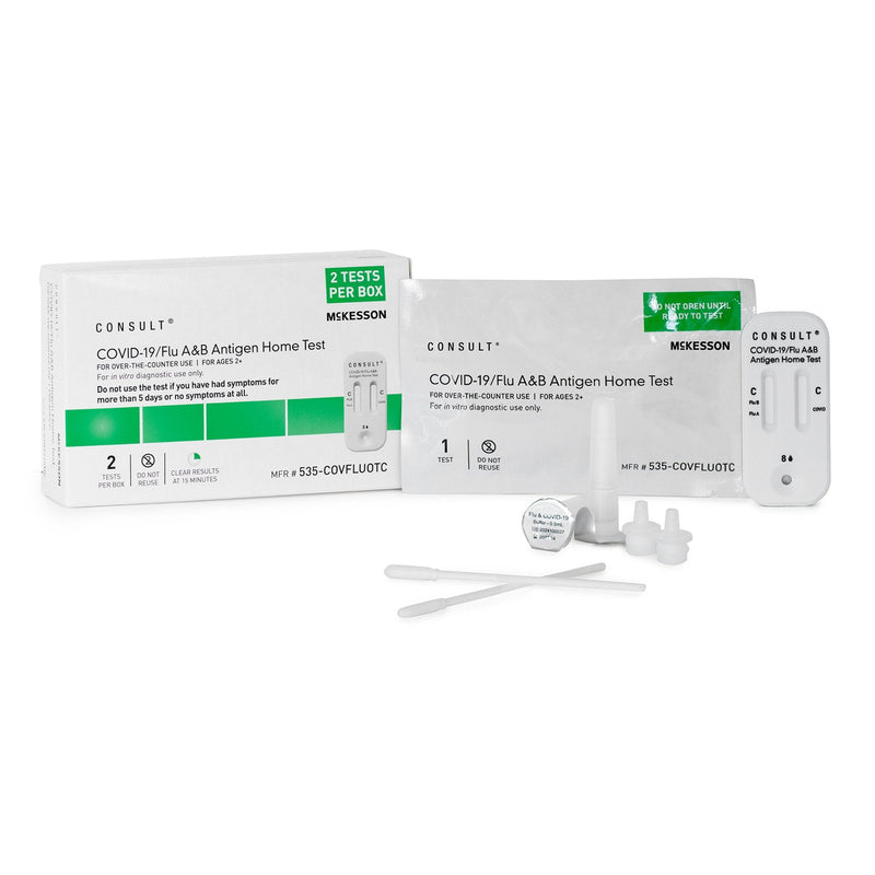 McKesson Brand McKesson Consult COVID-19/Flu A & B Antigen Home Test (300/CS) 