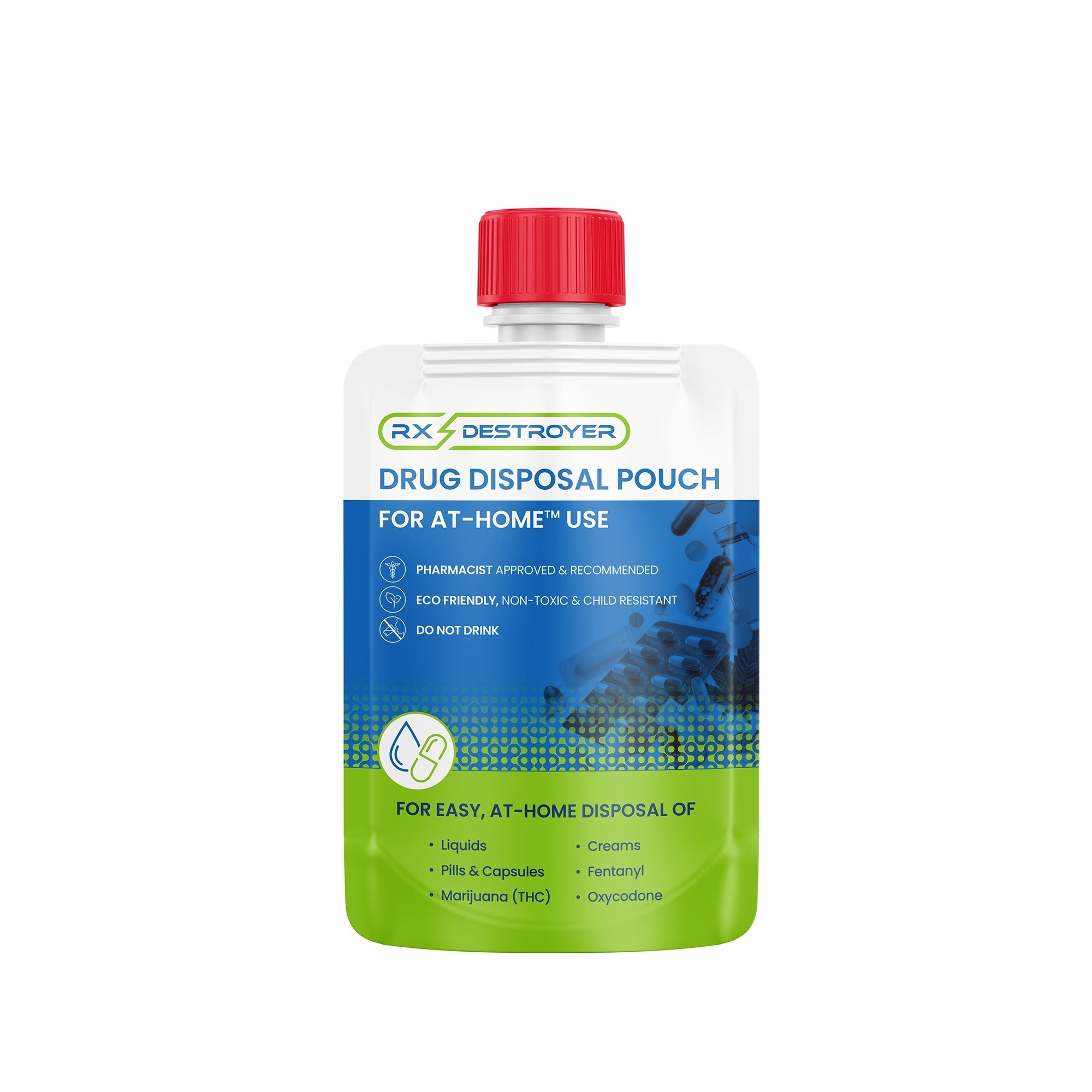 C2R Global Manufacturing Rx Destroyer Drug Disposal Pouch for use with Pharmaceutical Disposal System (20/CS) 