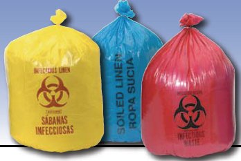 Colonial Bag Biohazard Waste Bag, 45 gallon Capacity, 37 x 50 Inch (Case of 10 Rolls)