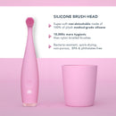 Foreo Inc ISSA baby Soft Silicone Sonic Toothbrush, Pearl Pink Bunny 