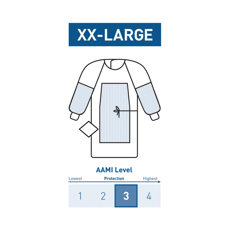 McKesson Fabric Reinforced Surgical Gown with Towel, 2X-Large, Blue (Case of 22)
