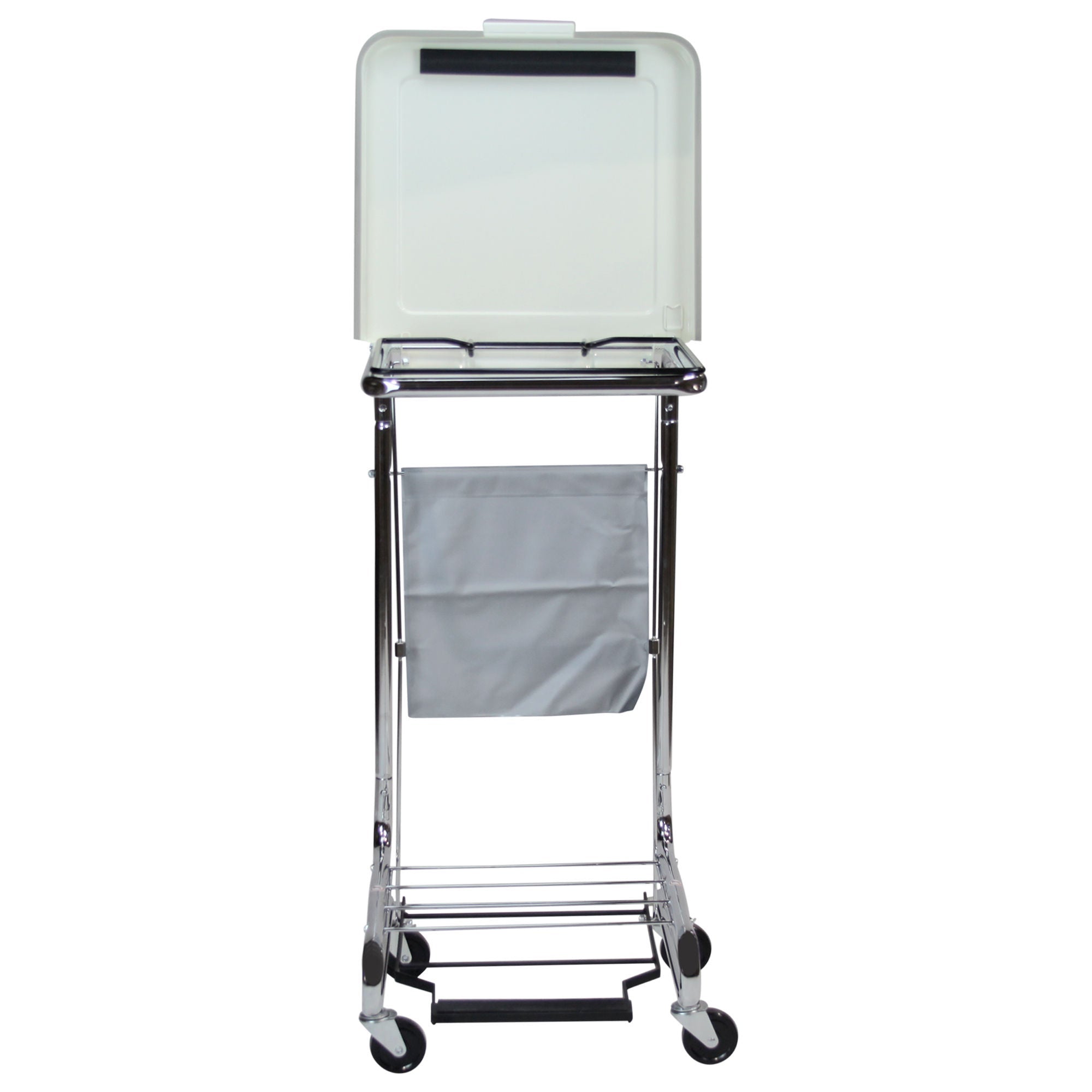 Hamper Stand Blickman Rolling Square Opening 36 to 42 gal. Capacity Foot Pedal Poly-Coated Steel Lid (Each)