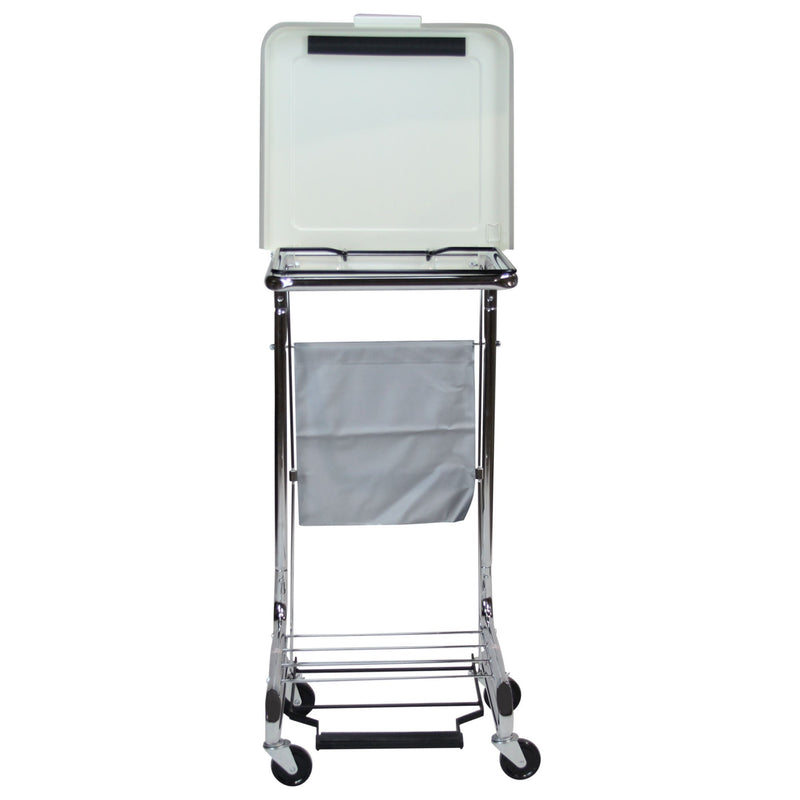Hamper Stand Blickman Rolling Square Opening 36 to 42 gal. Capacity Foot Pedal Poly-Coated Steel Lid (Each)