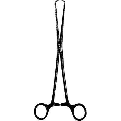 Sklar Black Laser Schroeder Tenaculum Forceps - 10", Round-Pointed Tips (Pozzi Style) - 90-2326 