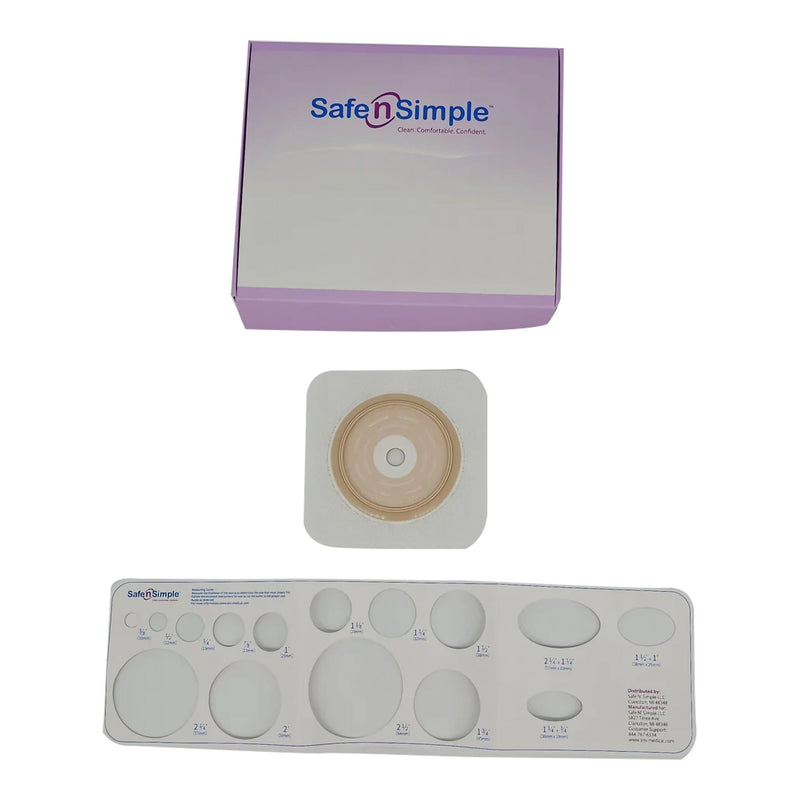Ostomy Barrier Trim to Fit, Standard Wear Adhesive Tape Collar 70 mm Flange Up to 2-1/4 Inch Opening 5 X 5 Inch (Case of 40)