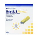 Unistik 3 Normal Safety Lancet, 23 Gauge, 200 ct. (Box of 200) 