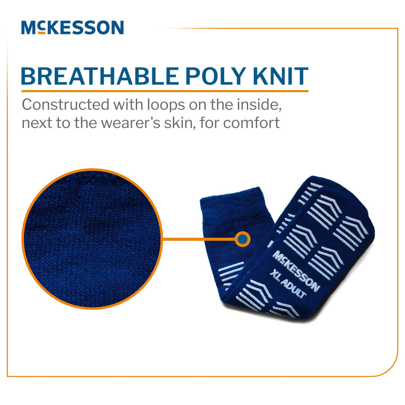 McKesson Slipper Socks, Double Tread, Extra Large, Dark Blue (Case of 48 Pairs)