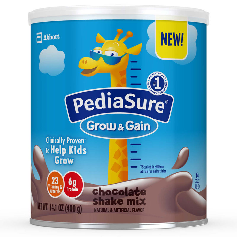 PediaSure Grow & Gain Shake Mix, Chocolate, 14.1-ounce can (Case of 6)