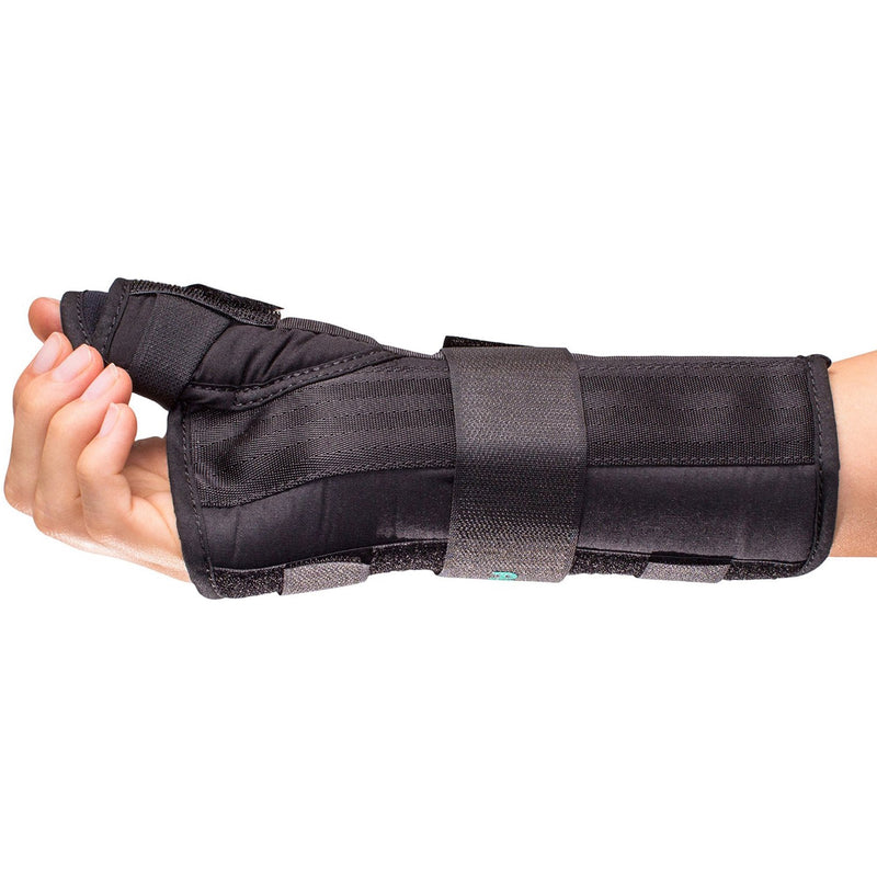 Wrist Brace with Thumb Spica Premier Aluminium / Foam / Nylon / Plastic / Polyester Right Hand Black Medium 