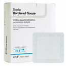 DermaRite Adhesive Dressing, 4 x 4 Inch, White (Pack of 100)