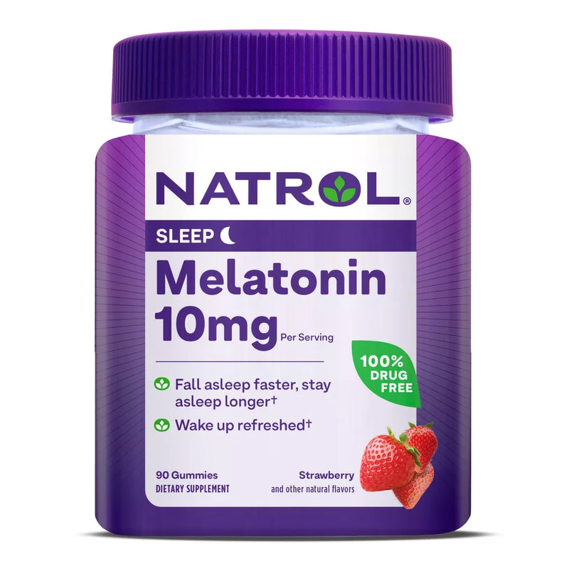 Natrol Melatonin 10 mg Sleep Gummies Strawberry (Bottle of 90)