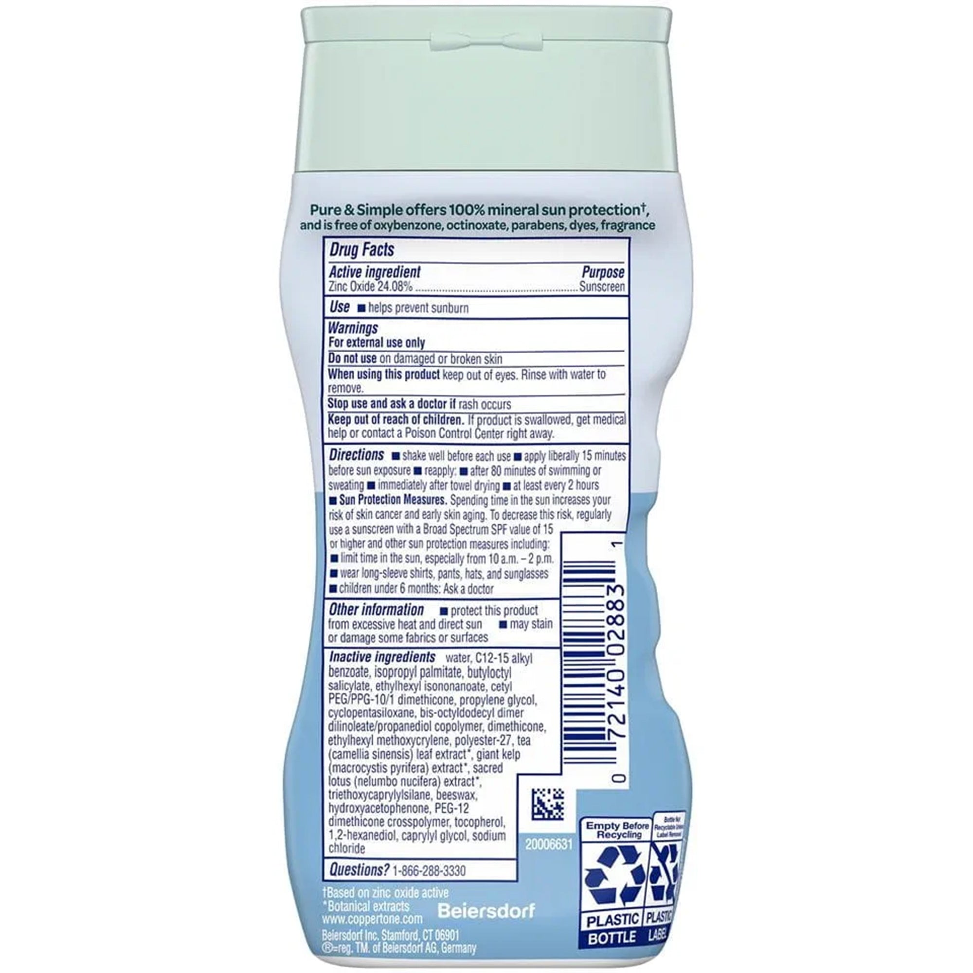 Beiersdorf Coppertone Pure and Simple SPF 50 Mineral Sunscreen Spray, 5 oz. 