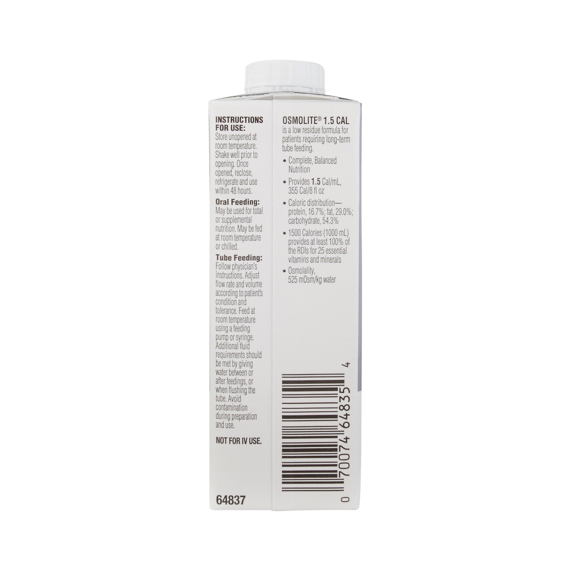 Abbott Nutrition Osmolite 1.5 Cal Nutrition, Tube-Feeding, 8-ounce carton (24/CS) 